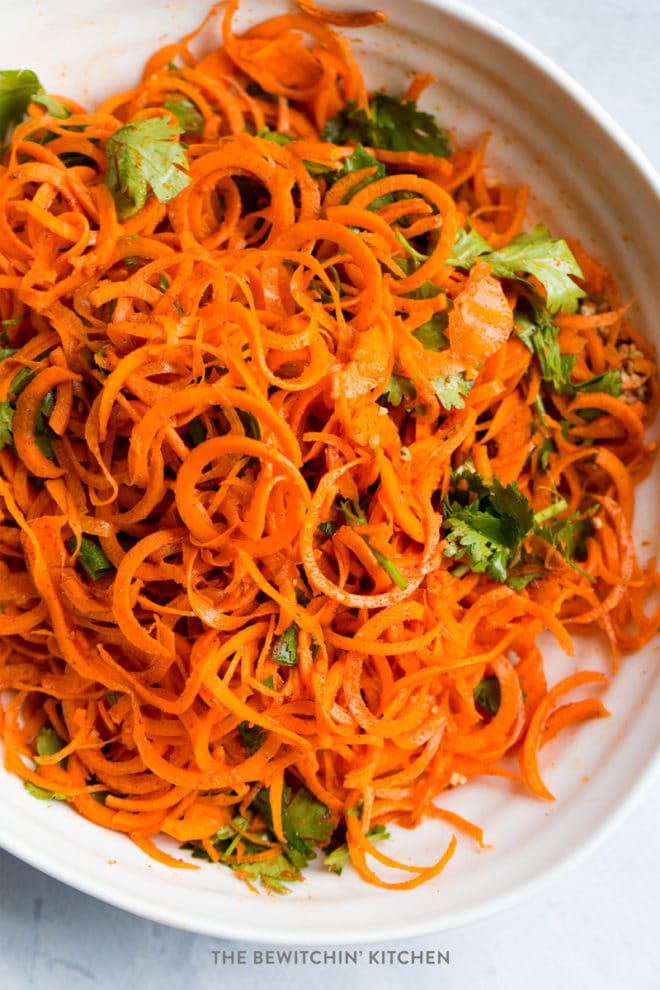 Carrot salad spiralized