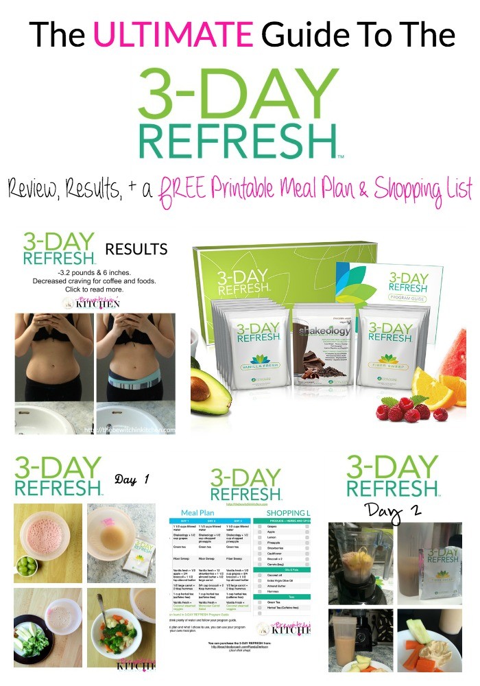 The ultimate guide to success with weight loss on the 3 Day Refresh. Full review, results plus a free meal plan and shopping list. | thebewitchinkitchen.com