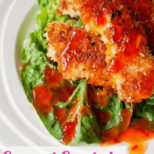 Coconut Crusted Chicken with Thai Chili Sauce. This coconut chicken recipe is an easy and fast meal. It's one of my favorite dinner recipes. | The Bewitchin' Kitchen