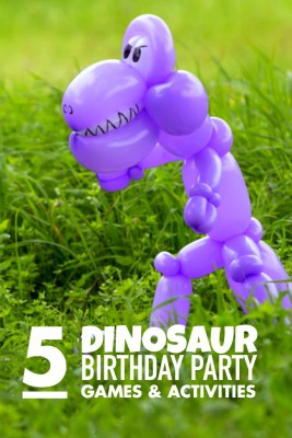 5 dinosaur party games and dinosaur birthday party ideas that guests will dig. #4 sounds like a lot of fun!