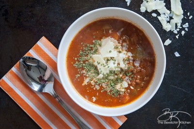 Hamburger Soup recipe. A classic comfort food that's easy and cheap to make. Add this to your soup recipes board! | The Bewitchin' Kitchen