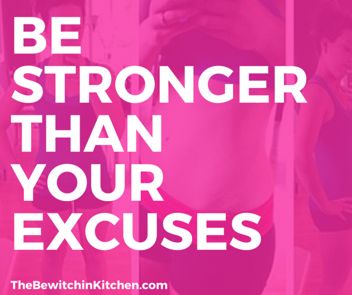 Be stronger than your excuses. Weight loss motivation and fitness quotes.
