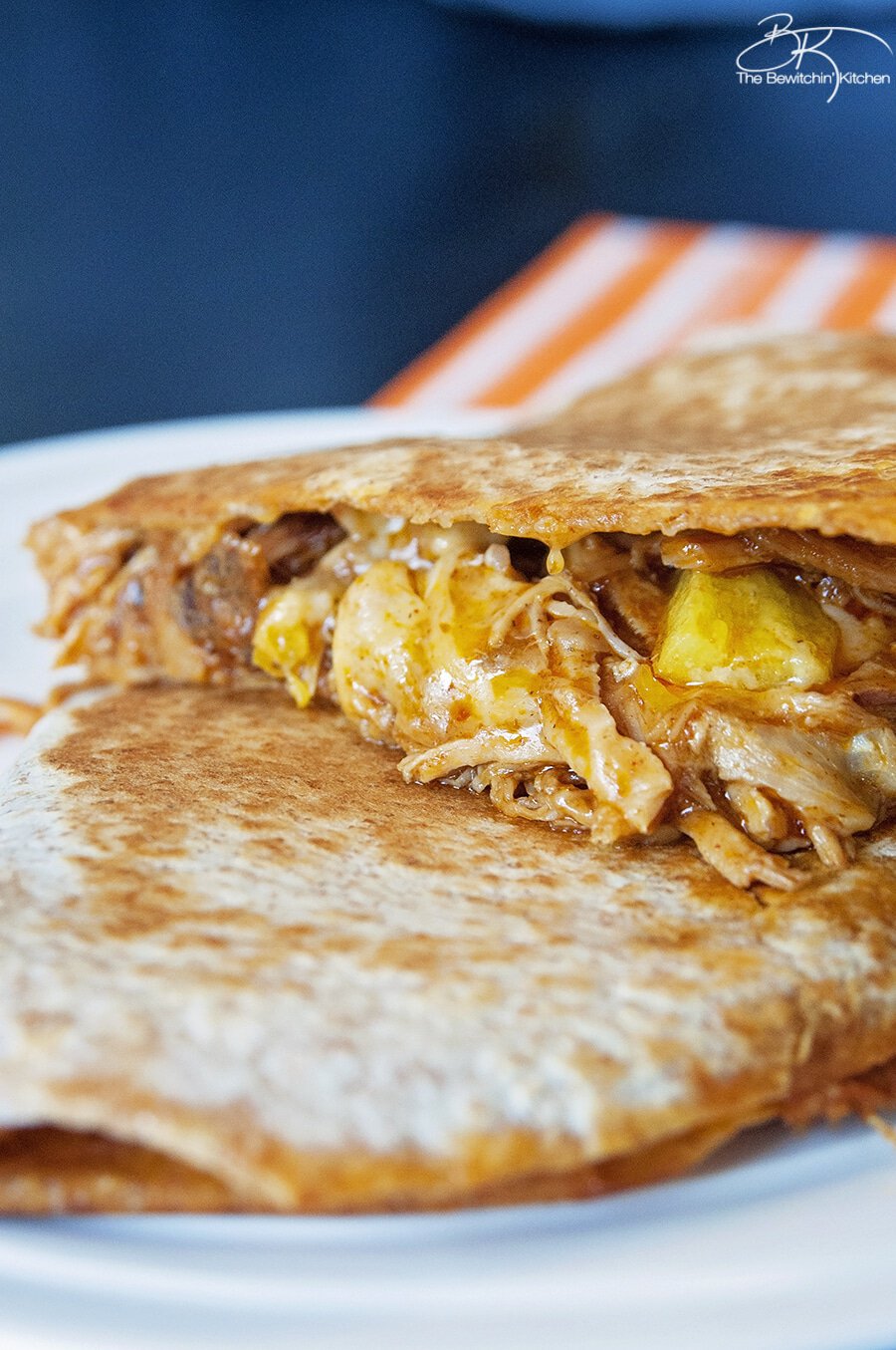 Pulled pork quesadillas. A delicious slow cooker recipe made with a mexican twist! | The Bewitchin' Kitchen