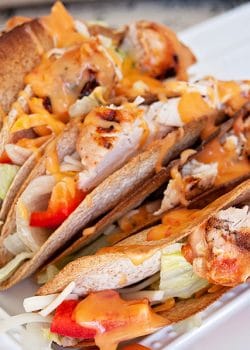 Thai Chili Chicken Tacos recipe. This twist on the chicken tacos recipe was inspired by an entree at Boston Pizza but turned into a healthier version | The Bewitchin Kitchen