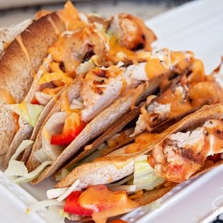 Thai Chili Chicken Tacos recipe. This twist on the chicken tacos recipe was inspired by an entree at Boston Pizza but turned into a healthier version | The Bewitchin Kitchen