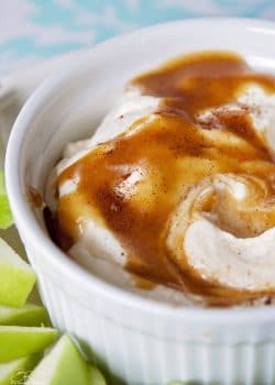 Caramel Cream Dip - an easy 30 second no bake dessert dip recipe.