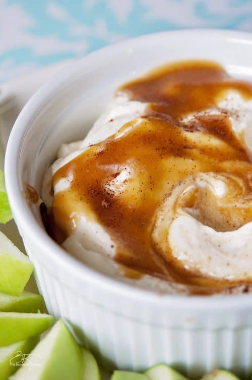 Caramel Cream Dip - an easy 30 second no bake dessert dip recipe.