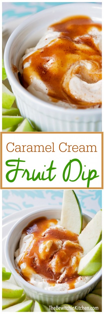 Caramel Cream Dip - an easy 30 second dessert dip recipe.