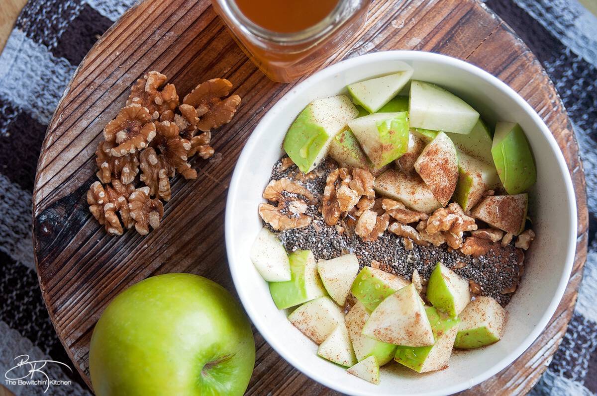 Orange Scented Yogurt Bowls with Cinnamon Apples and Apple Pie Granola