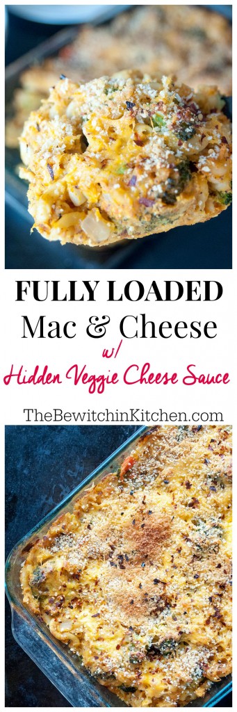 Healthy mac and cheese with a roasted vegetable cheese sauce. Pin this healthy recipe to your healthy dinner ideas board! I love healthy mac and cheese recipes. | The Bewitchin' Kitchen