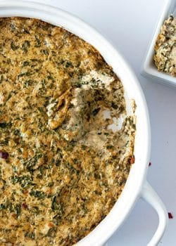 Cheesy BLT Kale Dip - This hot dip recipe is a delicious appetizer that's a party hit! Two of us cleaned the bowl faster than what I care to admit | thebewitchinkitchen.com