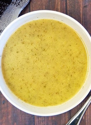 Creamy Cauliflower Dill Soup - This delicious soup recipe is dairy free, paleo, gluten free and is an easy and healthy weeknight dinner.