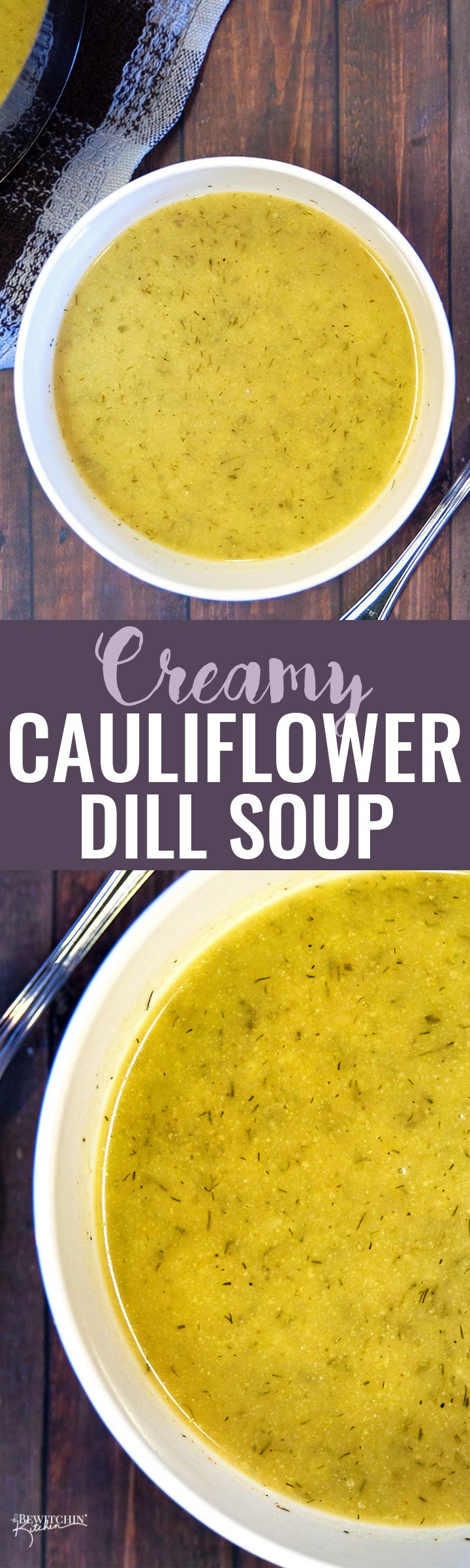 Creamy Cauliflower Dill Soup - This delicious soup recipe is dairy free, paleo, gluten free and is an easy and healthy weeknight dinner. 