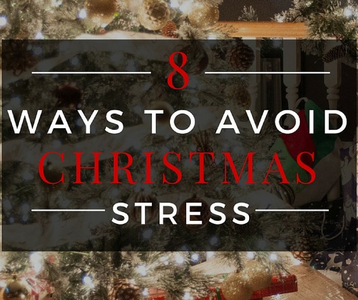 8 ways to avoid Christmas stress. Christmas is for spending time with family and enjoying the company of loved ones. Here are some tips to reduce holiday anxiety and a forgetful mind (plus a few links to Christmas recipes and Christmas crafts). 