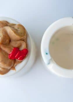 Chocolate Shot Glass with a Gingerbread Cheesecake Filling, these may be the coolest things I have ever made and they're such an easy no bake dessert too! | thebewitchinkitchen.com