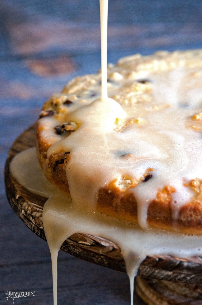 Ricotta Cake with an Eggnog Glaze - you will never guess the unique way this cake recipe was cooked! So cool and it's so yummy | thebewitchinkitchen.com