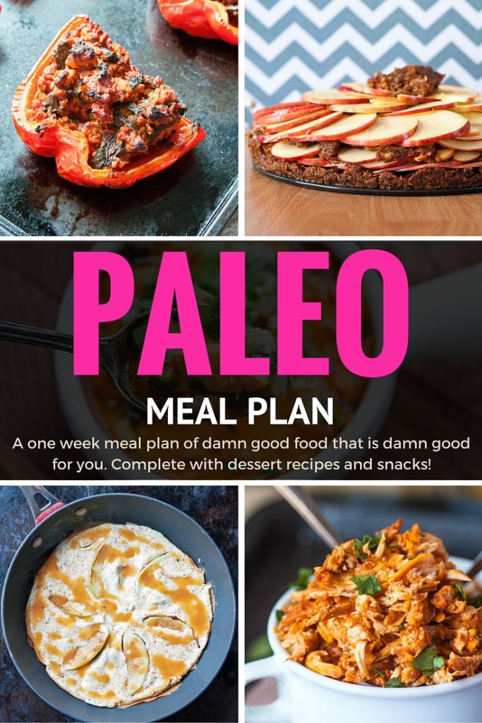 Paleo Meal Plan - If you're looking for paleo recipes THIS is a must pin! Paleo breakfasts, paleo lunch and paleo dinner recipes are planned for you for a week. Plus there are paleo desserts and paleo snacks too! 