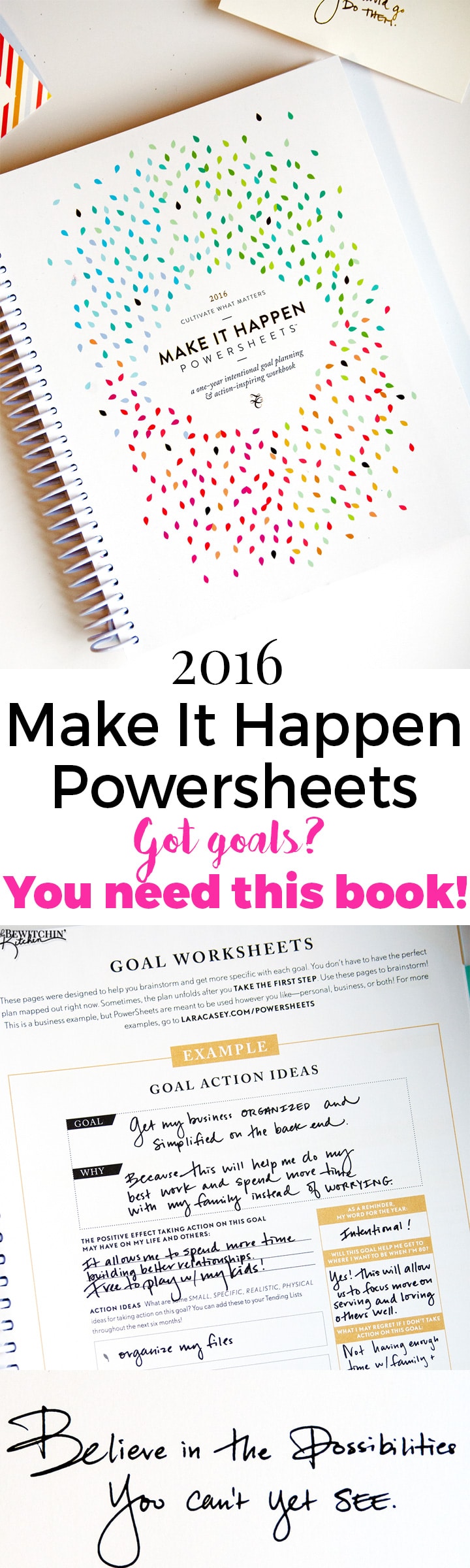 The 2016 Make It Happen Powersheets from the Lara Casey Shop! Here's a sneak peak at my order, I'm so excited to get started. Setting goals and crushing them to be the best girl boss out there! | thebewitchinkitchen.com