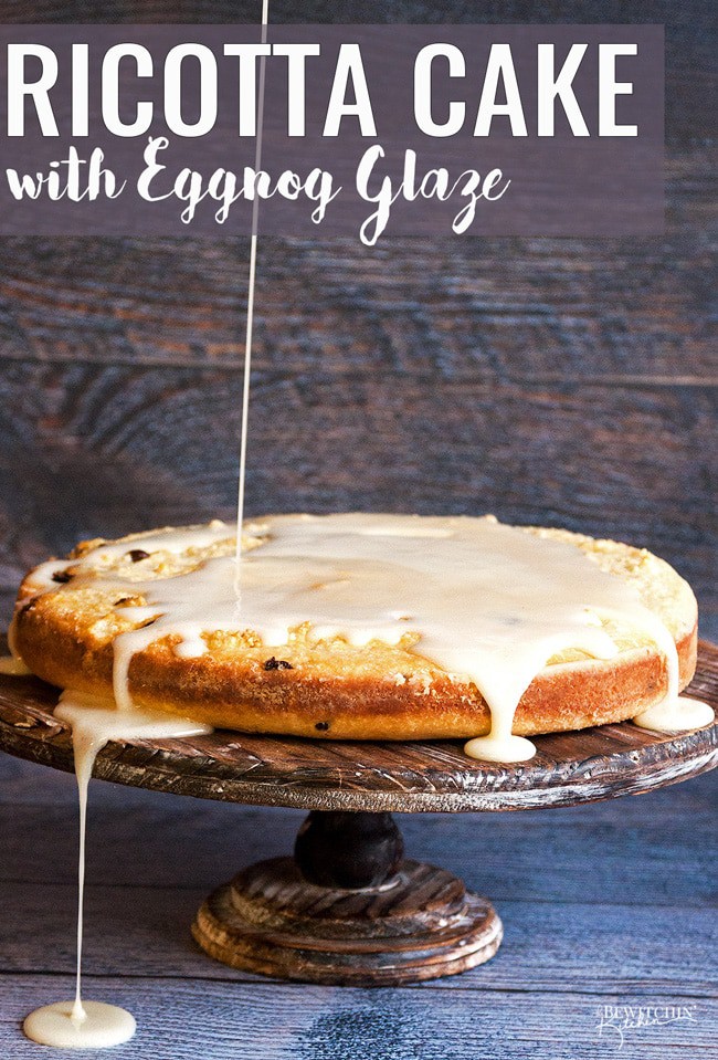 Ricotta Cake with an Eggnog Glaze - you will never guess the unique way this cake recipe was cooked! So cool and it's so yummy | thebewitchinkitchen.com