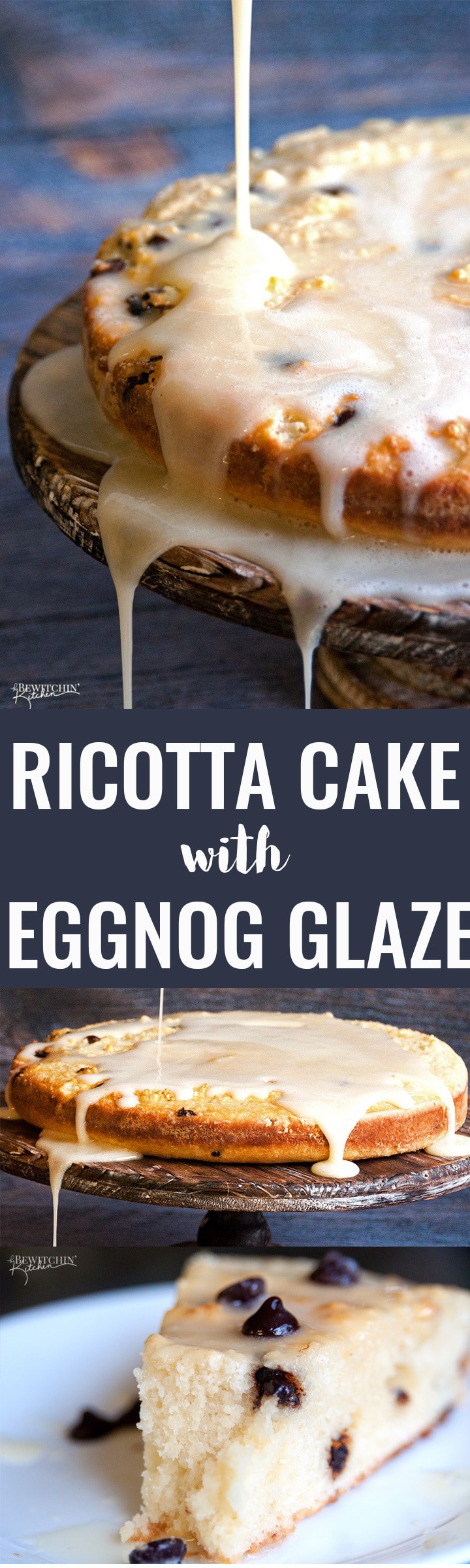 Ricotta Cake with an Eggnog Glaze - you will never guess the unique way this cake recipe was cooked! So cool and it's so yummy | thebewitchinkitchen.com