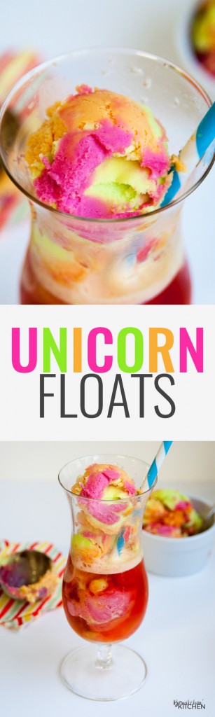 Unicorn Floats - This Unicorn Float recipe is the perfect kids dessert. I love how colorful it is and that' it's an easy dessert! The unicorn poop trend is fun for kids of all ages! | thebewitchinkitchen.com