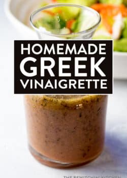 Homemade Greek Vinaigrette - this greek dressing is simple, healthy, and falls under clean eating recipes. Your salads and marinades will never be the same. YUM!