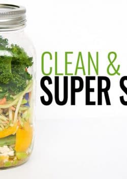 Super Salad - a great recipe for people who don't love salads. This clean eating mason jar salad is easy easy to prepare and is super yummy with the tangy vinaigrette. | thebewitchinkitchen.com