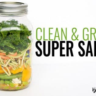 Super Salad - a great recipe for people who don't love salads. This clean eating mason jar salad is easy easy to prepare and is super yummy with the tangy vinaigrette. | thebewitchinkitchen.com