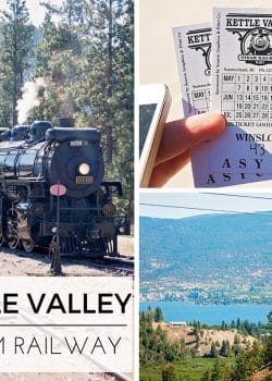 The Kettle Valley Steam Railway is a fun family attraction in Summerland, British Columbia. A BC train ride throughout the Okanagan back country with stunning views. | thebewitchinkitchen.com