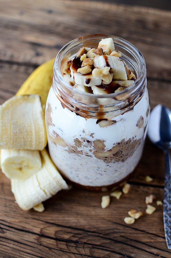 Chocolate Banana Walnut Overnight Oats | The Bewitchin' Kitchen