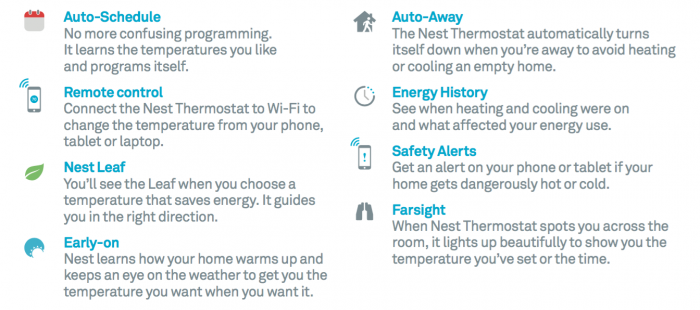 The Nest Thermostat and Nest Protect offers many features for your home and it can be controlled from your smart phone. If you're renovating or upgrading your home check out the Nest System review. Protect your family from Carbon Monoxide, Fire all while saving money on your heating and AC bills.