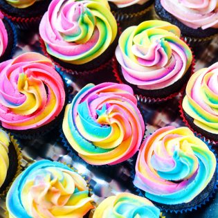 This rainbow swirl buttercream frosting brings a huge pop of color to cupcakes and cakes for birthday parties or any cake recipe. Such a pretty dessert and the rainbow frosting is so easy to do. An easy how to pipe a rainbow swirl tutorial. | thebewitchinkitchen.com