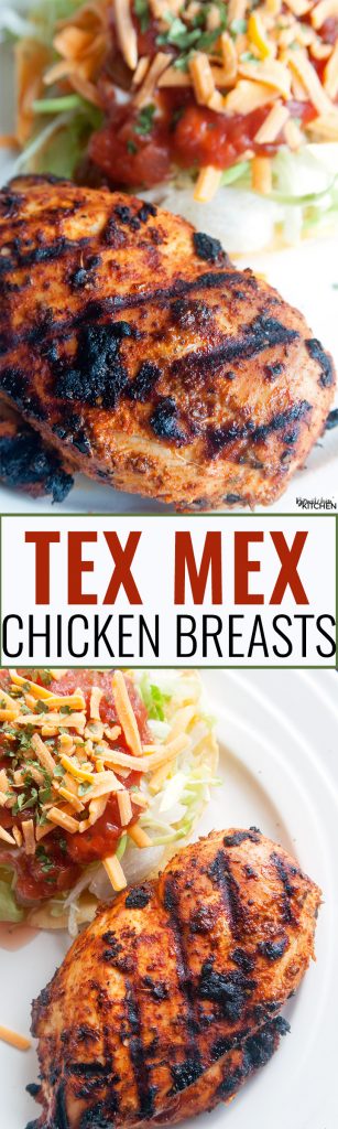 Try this recipe at your next BBQ! Barbecued Tex Mex Chicken, a healthy bbq recipe that is full on flavor! I love the southern flavors of chili, cumin and the twist with brown sugar. Serve with a tostada topped with lettuce, cheddar cheese, greek yogurt and salsa. PS - it's 21 Day Fix approved!