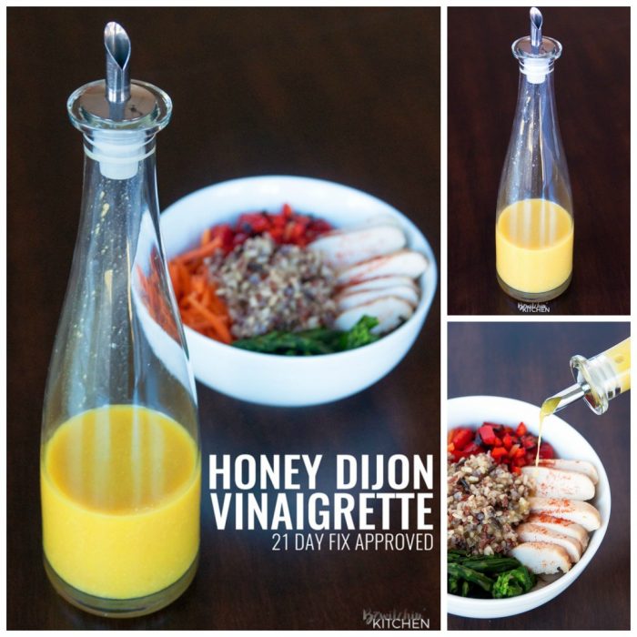 Honey Mustard Vinaigrette - this homemade salad dressing is perfect for summer. It's 21 Day Fix approved (along with all Beachbody containers) and is a clean eating treat. Goes great with salad, a spring chicken bowl or use it as a chicken marinade. 