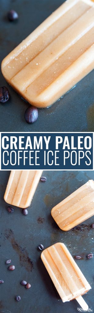 Two ingredient creamy paleo coffee popsicles. These ice pops are so easy to make, I used my paleo coffee creamer recipe to make this refreshing summer dessert/snack.