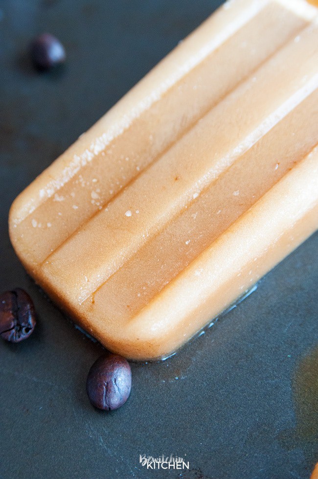 Two ingredient creamy paleo coffee popsicles. These ice pops are so easy to make, I used my paleo coffee creamer recipe to make this refreshing summer dessert/snack.