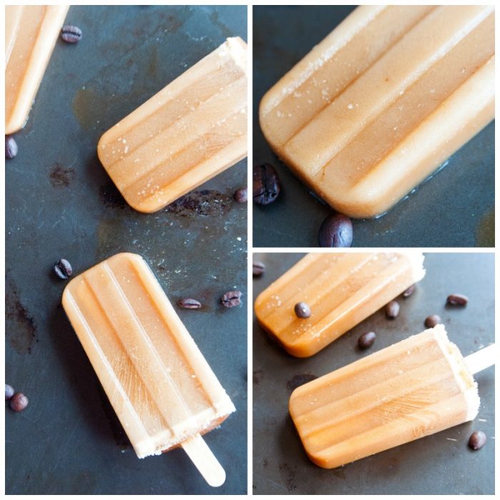 Two ingredient creamy paleo coffee popsicles. These ice pops are so easy to make, I used my paleo coffee creamer recipe to make this refreshing summer dessert/snack.