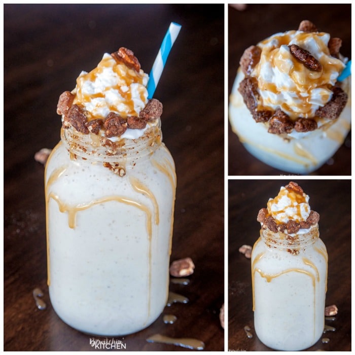 Whiskey Praline Milkshake - can't decide between cooling off in the summer or warming up for the winter, this boozy dessert is the best of both worlds.