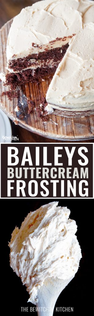 Baileys Buttercream Frosting. Best frosting recipe ever! This creamy cake icing recipe has the decadent bite of irish cream. Delicious on chocolate cake!