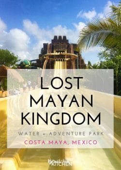 Lost Mayan Kingdom Adventure Park in Costa Maya, Mexico. This waterpark is perfect for family travel.