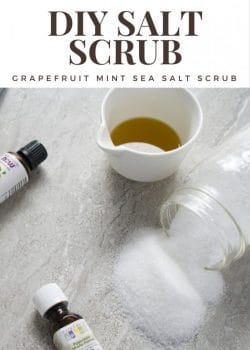 Throw yourself a spa day and pamper yourself with this DIY Grapefruit and Mint Sea Salt Scrub. This body scrub not makes your skin glow, it also smells incredible while saving you money!