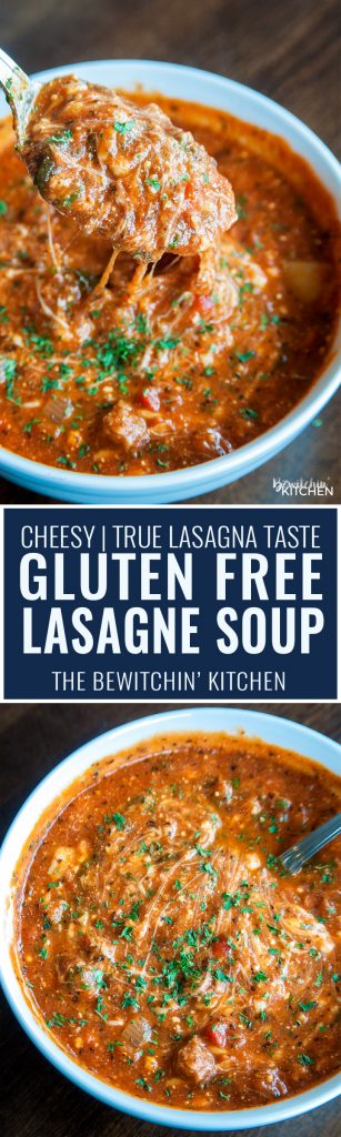 Gluten Free Lasagne Soup. This soup is AWESOME and super cheesy. A fall soup favorite that actually tastes like lasagna, and easy enough to toss in the slow cooker!