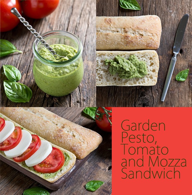 Garden Pesto, Tomato and Mozza Sandwich via The Bewtichin Kitchen