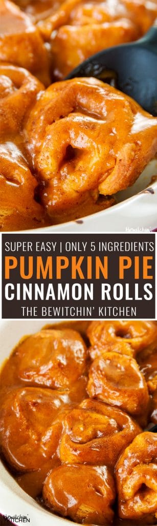 Pumpkin Pie Cinnamon Rolls - this twist on a classic cinnamon bun recipe is the perfect dessert for fall! I love pumpkin spice desserts.