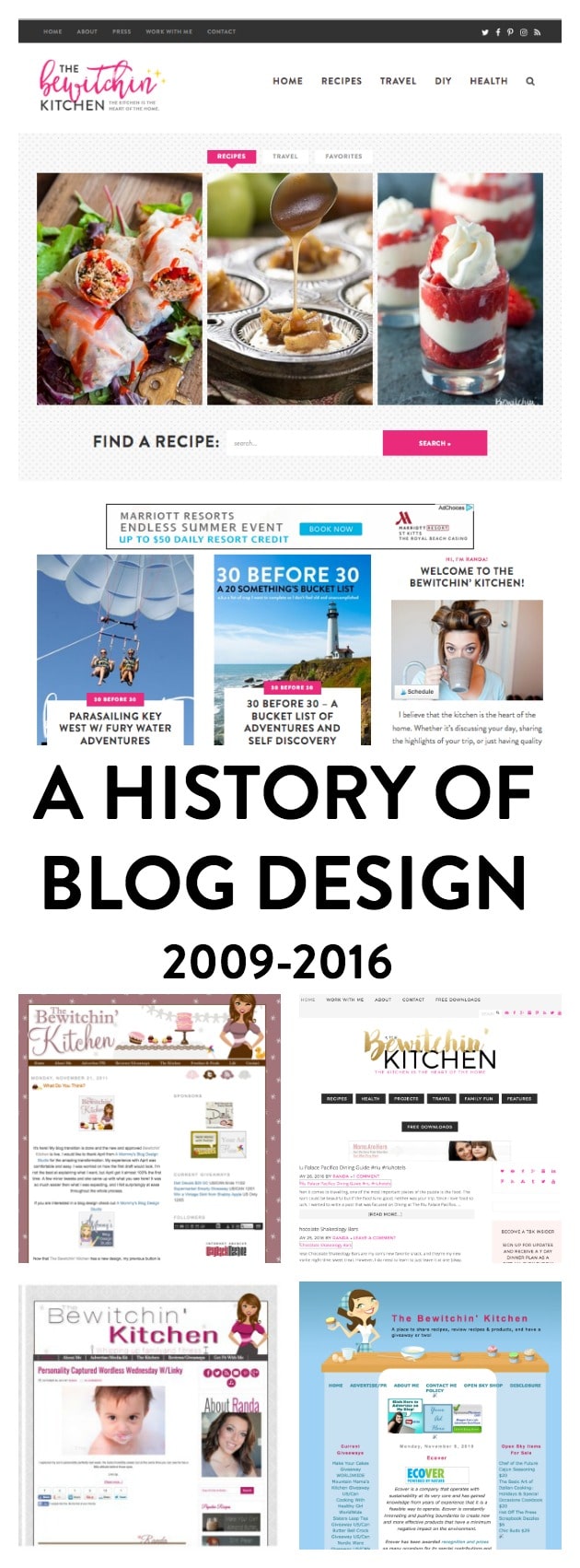 A history of blog design and finding your blog's identity. Site design: Purr Design. Blog: The Bewitchin' Kitchen. From 2009-2016.