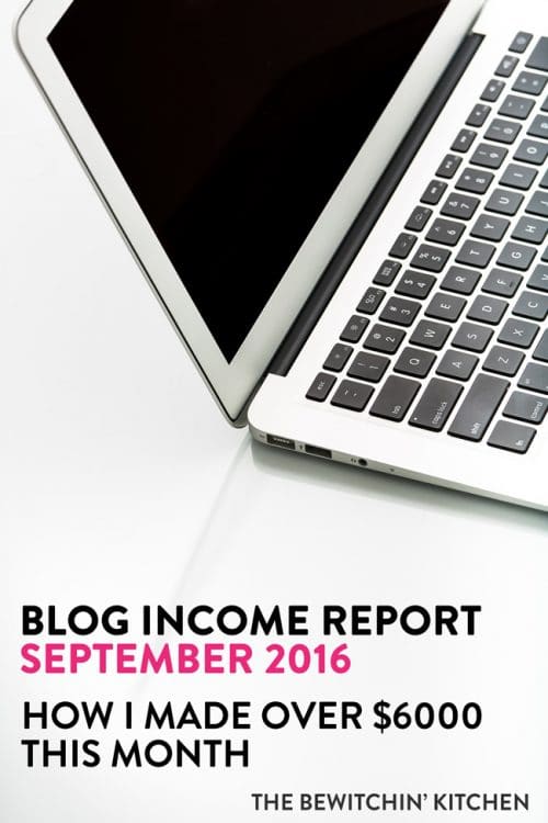 Blogging Income Report - September 2016. How I made over $6000 in September by working from home.