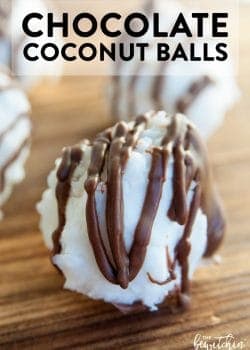 No Bake Chocolate Coconut Balls - a no bake dessert recipe that only uses 4 ingredients. I make these every year for the holidays: Thanksgiving, Christmas, and New Years.