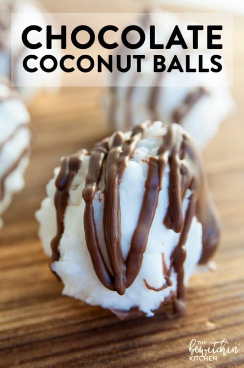 No Bake Chocolate Coconut Balls - a no bake dessert recipe that only uses 4 ingredients. I make these every year for the holidays: Thanksgiving, Christmas, and New Years. 
