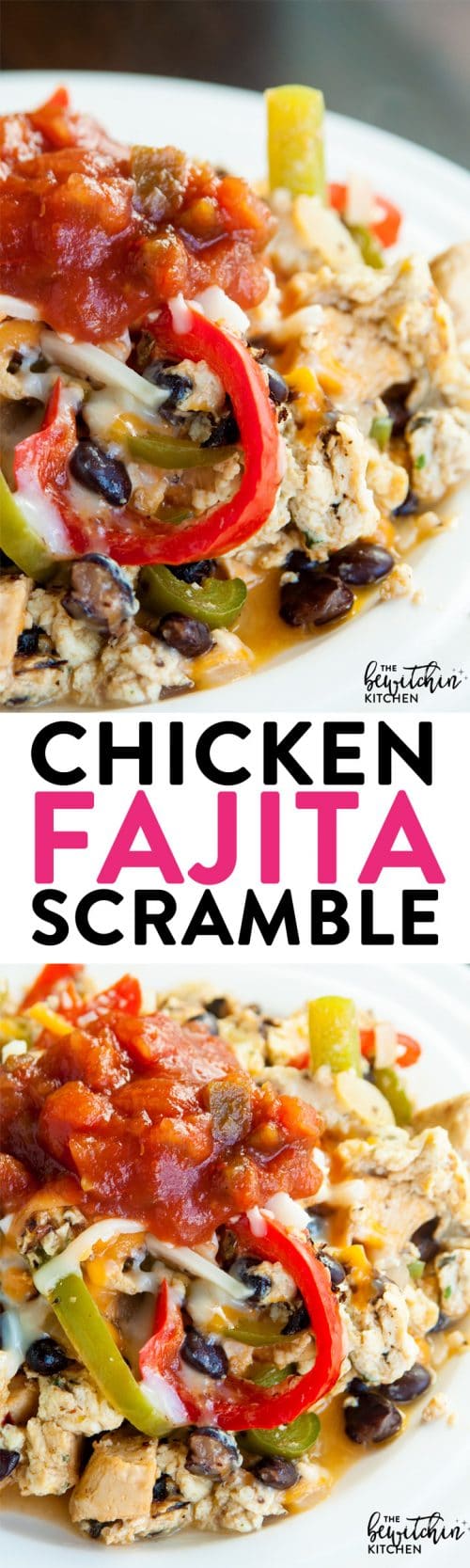 Chicken Fajita Scramble - chicken breakfast recipes have never been so good. This also makes a delicious (and healthy) lunch idea that is 21 Day Fix and PiYo approved. Healthy eating is easy with recipes like this.