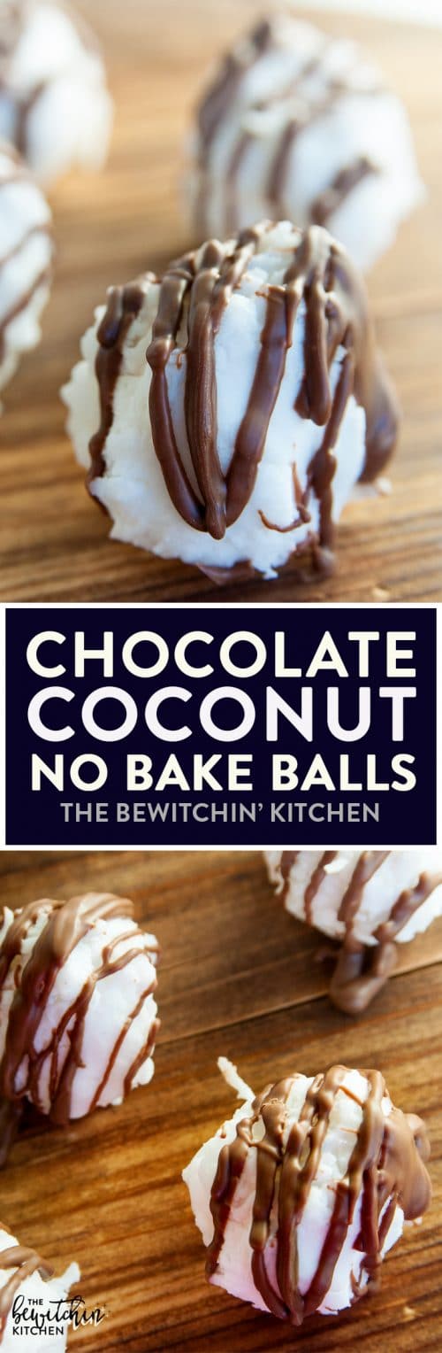 No Bake Chocolate Coconut Balls - a no bake dessert recipe that only uses 4 ingredients. I make these every year for the holidays: Thanksgiving, Christmas, and New Years.